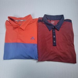Adidas Clima‎ Cool Golf Polo Lot (2) Men's XL Lightweight Quick Dry Stretch
